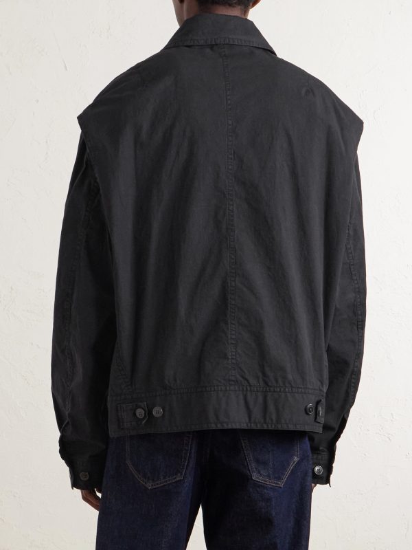 Cotton-Blend Blouson Jacket - BK