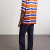 Carltone Camp-Collar Striped Embellished Satin Shirt - BK Carltone Camp-Collar Striped Embellished Satin Shirt - BK