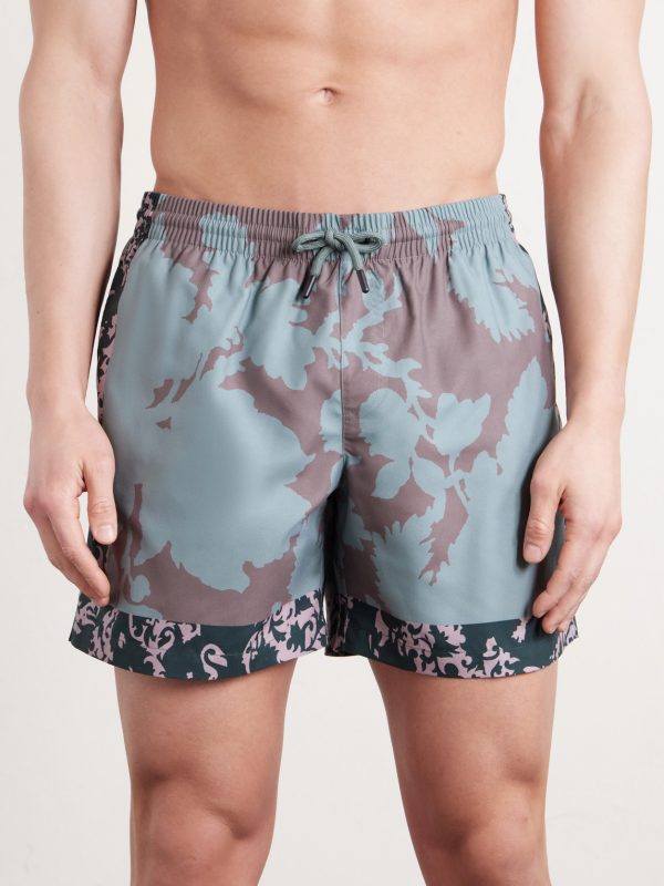Straight-Leg Mid-Length Printed Swim Shorts - FR Straight-Leg Mid-Length Printed Swim Shorts - FR