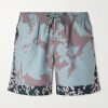 Straight-Leg Mid-Length Printed Swim Shorts Straight-Leg Mid-Length Printed Swim Shorts