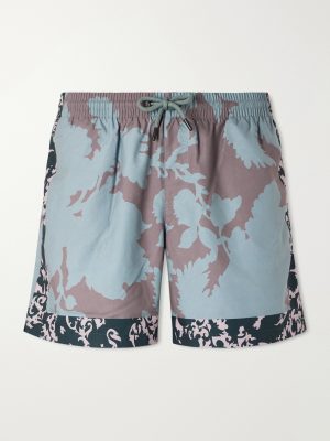 Straight-Leg Mid-Length Printed Swim Shorts Straight-Leg Mid-Length Printed Swim Shorts