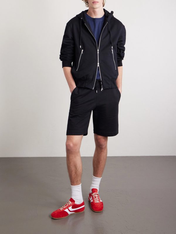 Straight-Leg Cotton-Jersey Drawstring Shorts - OU Straight-Leg Cotton-Jersey Drawstring Shorts - OU