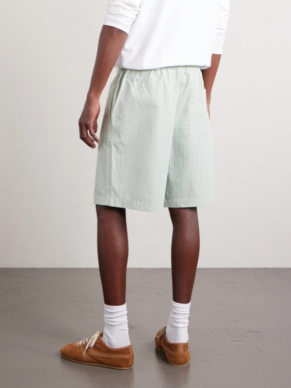 Straight-Leg Striped Cotton-Poplin Drawstring Shorts - BK Straight-Leg Striped Cotton-Poplin Drawstring Shorts - BK