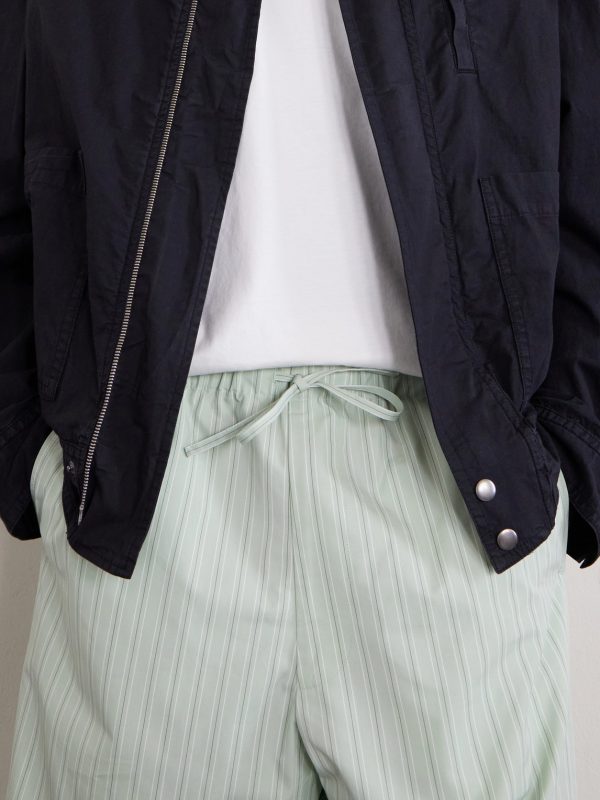 Straight-Leg Striped Cotton-Poplin Drawstring Shorts - CU Straight-Leg Striped Cotton-Poplin Drawstring Shorts - CU