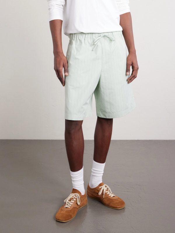 Straight-Leg Striped Cotton-Poplin Drawstring Shorts - FR Straight-Leg Striped Cotton-Poplin Drawstring Shorts - FR