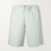 Straight-Leg Striped Cotton-Poplin Drawstring Shorts Straight-Leg Striped Cotton-Poplin Drawstring Shorts