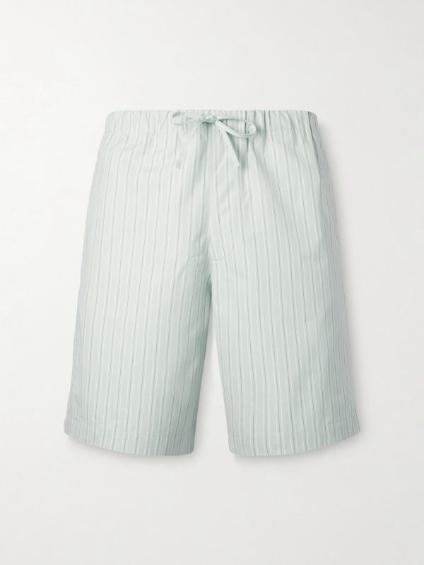 Straight-Leg Striped Cotton-Poplin Drawstring Shorts Straight-Leg Striped Cotton-Poplin Drawstring Shorts