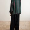 Striped Satin Shirt - BK Striped Satin Shirt - BK