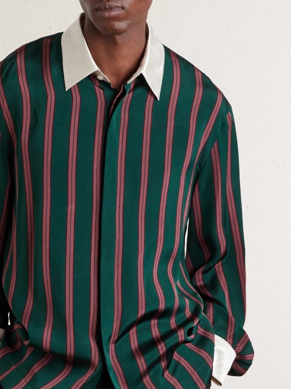 Striped Satin Shirt - CU Striped Satin Shirt - CU