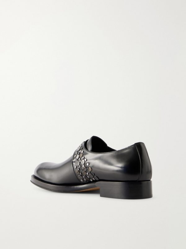 Studded Leather Derby Shoes - BK