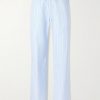Straight-Leg Striped Cotton-Poplin Drawstring Trousers Straight-Leg Striped Cotton-Poplin Drawstring Trousers