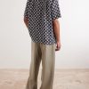 Cuban-Collar Printed Silk-Twill Shirt - BK Cuban-Collar Printed Silk-Twill Shirt - BK