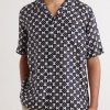 Cuban-Collar Printed Silk-Twill Shirt - FR Cuban-Collar Printed Silk-Twill Shirt - FR