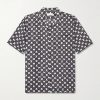 Cuban-Collar Printed Silk-Twill Shirt Cuban-Collar Printed Silk-Twill Shirt