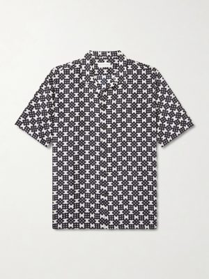 Cuban-Collar Printed Silk-Twill Shirt Cuban-Collar Printed Silk-Twill Shirt
