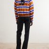 Vinny's Striped Embellished Satin Blouson Jacket - BK Vinny's Striped Embellished Satin Blouson Jacket - BK