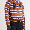 Vinny's Striped Embellished Satin Blouson Jacket - FR Vinny's Striped Embellished Satin Blouson Jacket - FR
