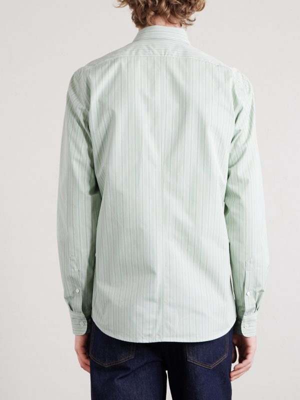 Striped Cotton-Poplin Shirt - BK Striped Cotton-Poplin Shirt - BK