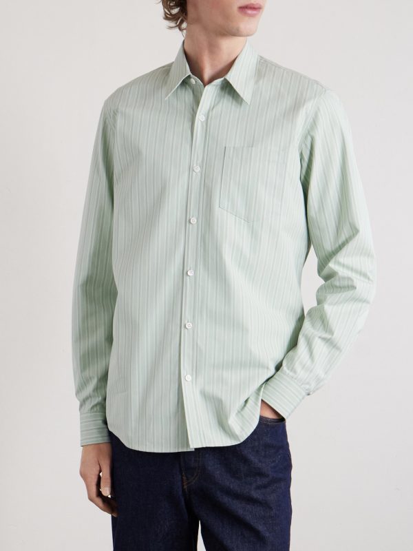 Striped Cotton-Poplin Shirt - FR Striped Cotton-Poplin Shirt - FR