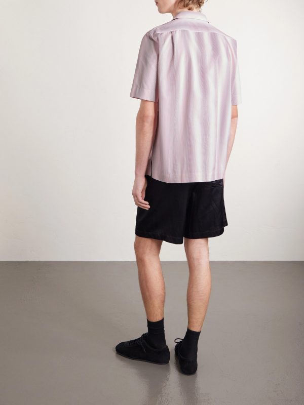 Camp-Collar Striped Cotton-Poplin Shirt - BK