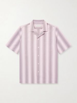 Camp-Collar Striped Cotton-Poplin Shirt Camp-Collar Striped Cotton-Poplin Shirt