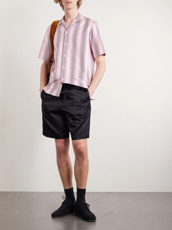 Camp-Collar Striped Cotton-Poplin Shirt - OU