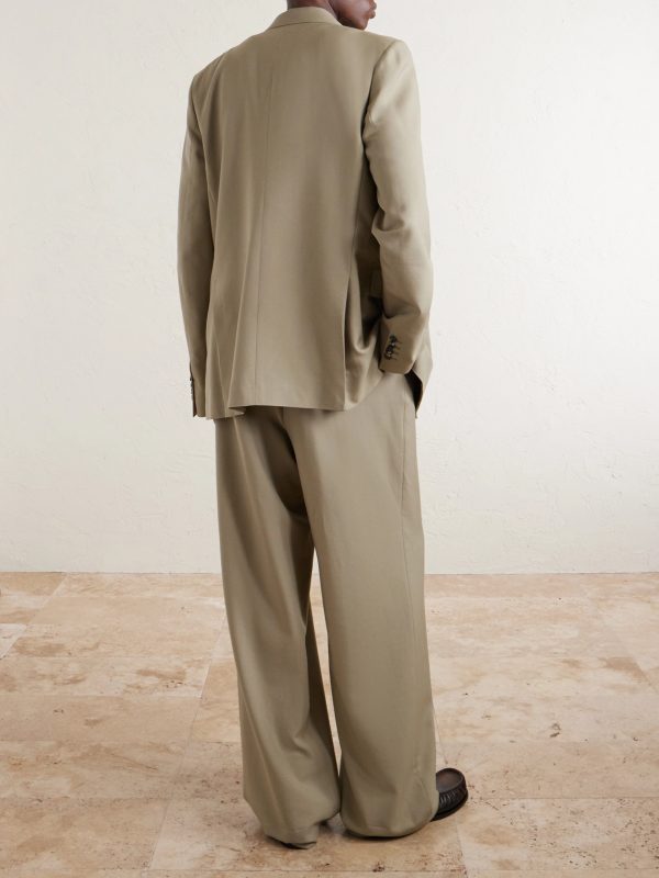 Double-Breasted Wool and Mohair-Blend Twill Blazer - BK Double-Breasted Wool and Mohair-Blend Twill Blazer - BK
