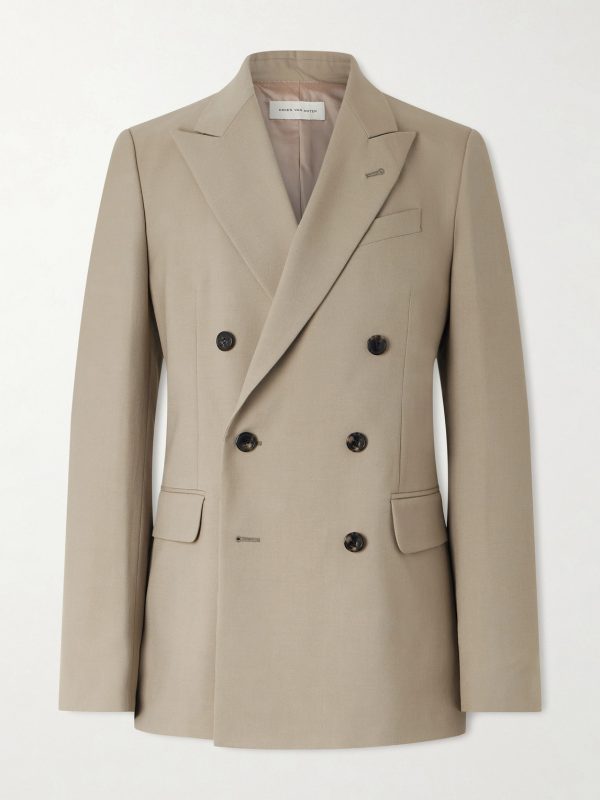 Double-Breasted Wool and Mohair-Blend Twill Blazer Double-Breasted Wool and Mohair-Blend Twill Blazer