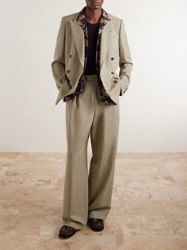 Double-Breasted Wool and Mohair-Blend Twill Blazer - OU Double-Breasted Wool and Mohair-Blend Twill Blazer - OU