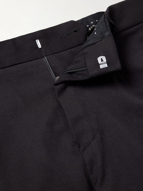 Straight-Leg Cotton and Wool-Blend Trousers - E1