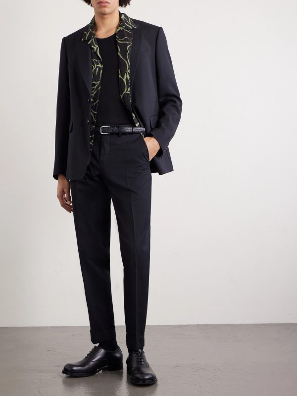 Straight-Leg Cotton and Wool-Blend Trousers - OU