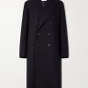 Double-Breasted Herringbone Cotton and Wool-Blend Coat Double-Breasted Herringbone Cotton and Wool-Blend Coat