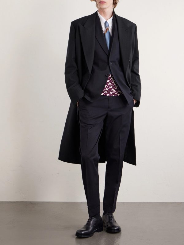 Double-Breasted Herringbone Cotton and Wool-Blend Coat - OU Double-Breasted Herringbone Cotton and Wool-Blend Coat - OU