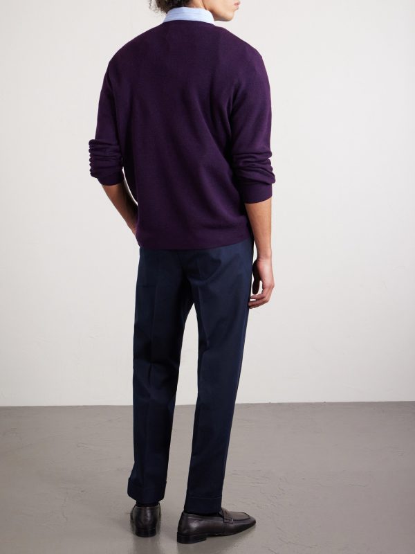 Straight-Leg Cotton and Wool-Blend Trousers - BK Straight-Leg Cotton and Wool-Blend Trousers - BK