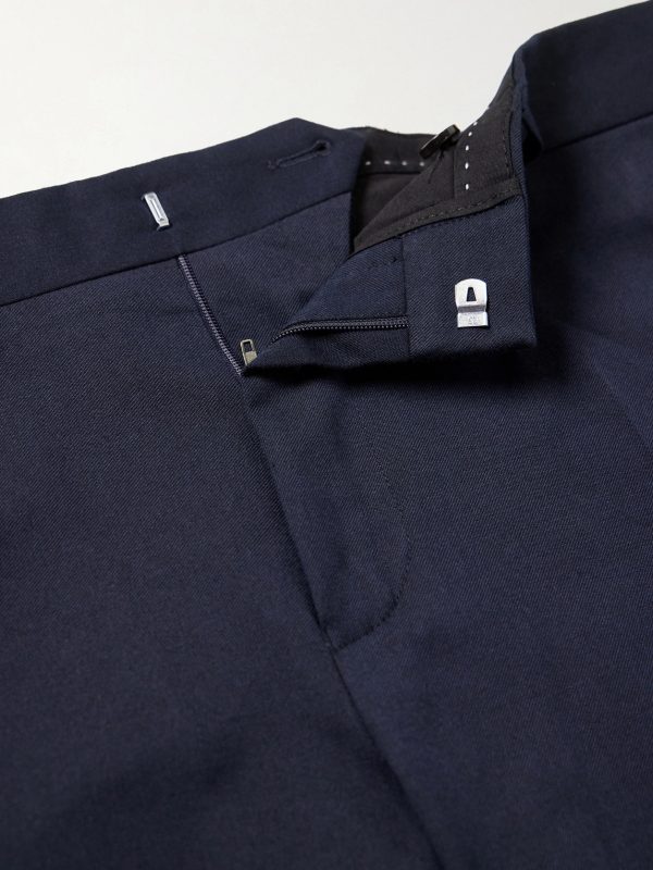 Straight-Leg Cotton and Wool-Blend Trousers - E1 Straight-Leg Cotton and Wool-Blend Trousers - E1