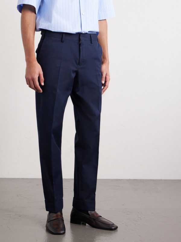 Straight-Leg Cotton and Wool-Blend Trousers - FR Straight-Leg Cotton and Wool-Blend Trousers - FR