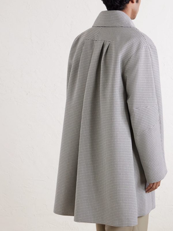 Gingham Recycled-Twill Coat - BK Gingham Recycled-Twill Coat - BK