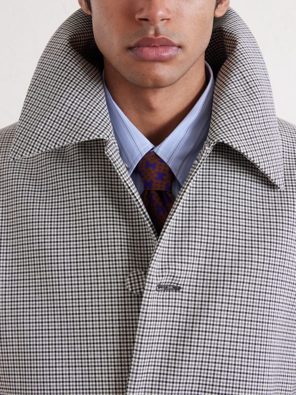 Gingham Recycled-Twill Coat - CU Gingham Recycled-Twill Coat - CU