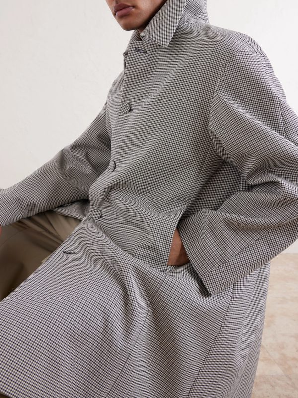 Gingham Recycled-Twill Coat - E1 Gingham Recycled-Twill Coat - E1