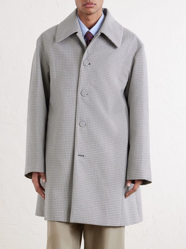 Gingham Recycled-Twill Coat - FR Gingham Recycled-Twill Coat - FR