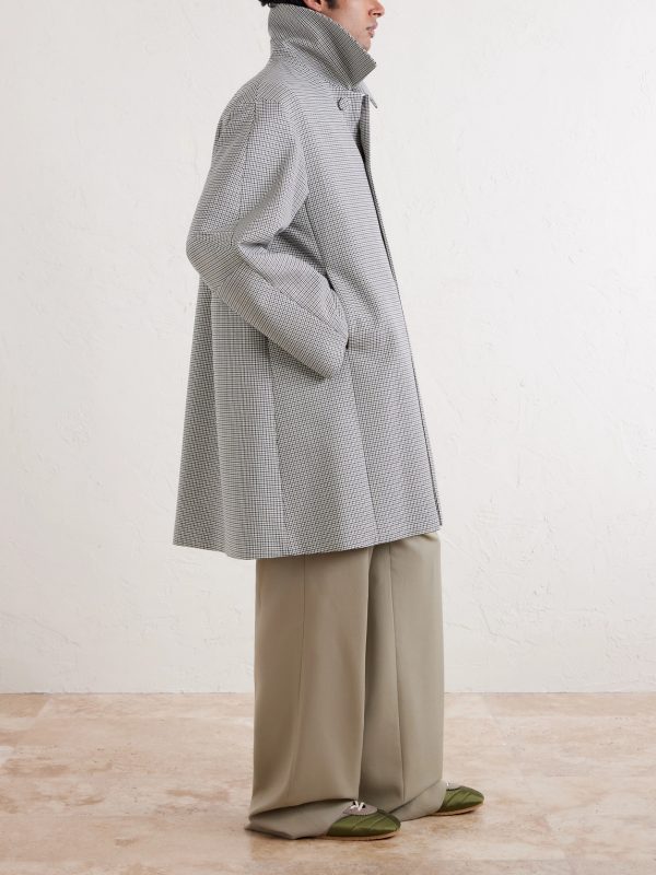 Gingham Recycled-Twill Coat - OU Gingham Recycled-Twill Coat - OU