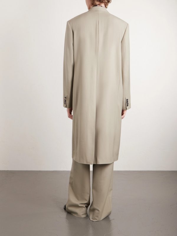 Wool and Mohair-Blend Twill Coat - BK