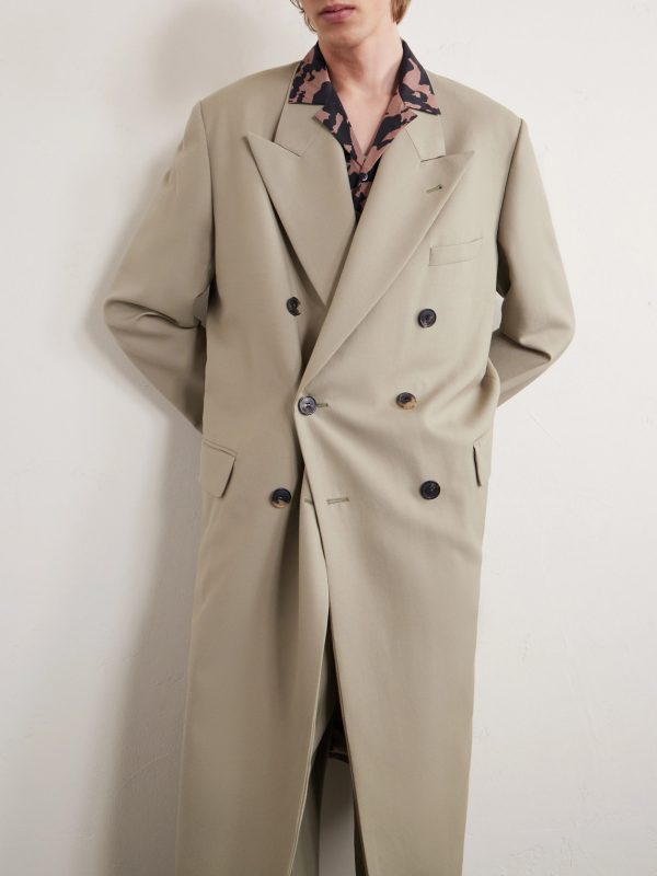 Wool and Mohair-Blend Twill Coat - CU