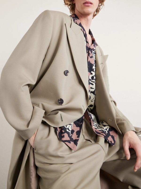Wool and Mohair-Blend Twill Coat - E1