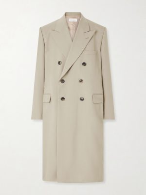 Wool and Mohair-Blend Twill Coat