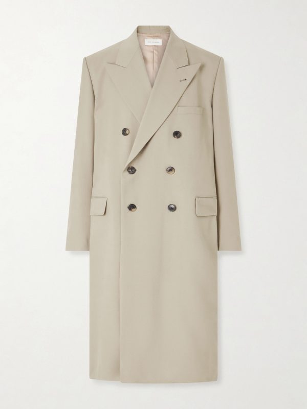 Wool and Mohair-Blend Twill Coat