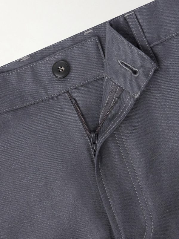 Straight-Leg Wool and Linen-Blend Twill Suit Trousers - E1