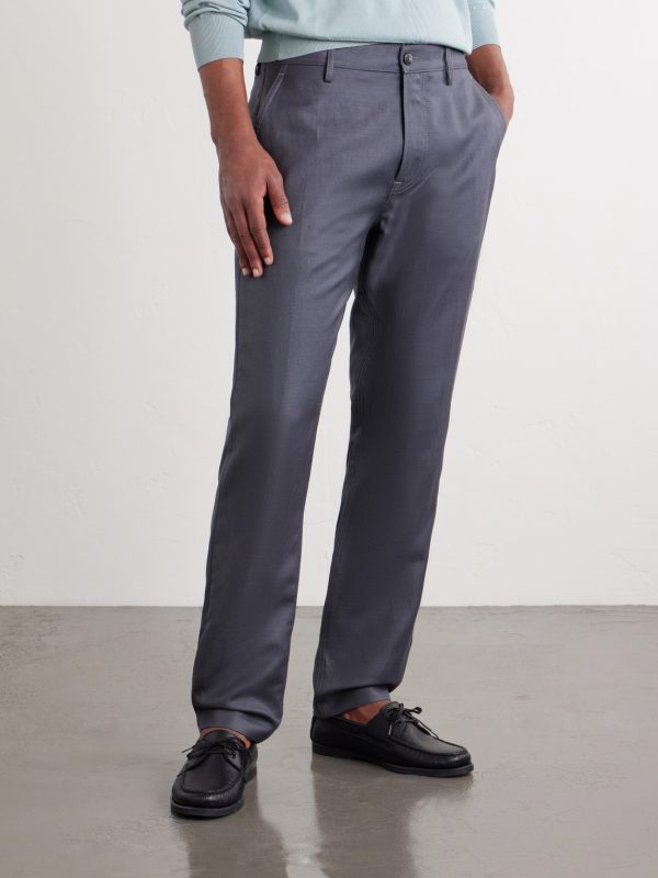 Straight-Leg Wool and Linen-Blend Twill Suit Trousers - FR