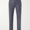 Straight-Leg Wool and Linen-Blend Twill Suit Trousers