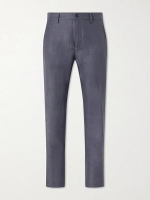 Straight-Leg Wool and Linen-Blend Twill Suit Trousers Straight-Leg Wool and Linen-Blend Twill Suit Trousers